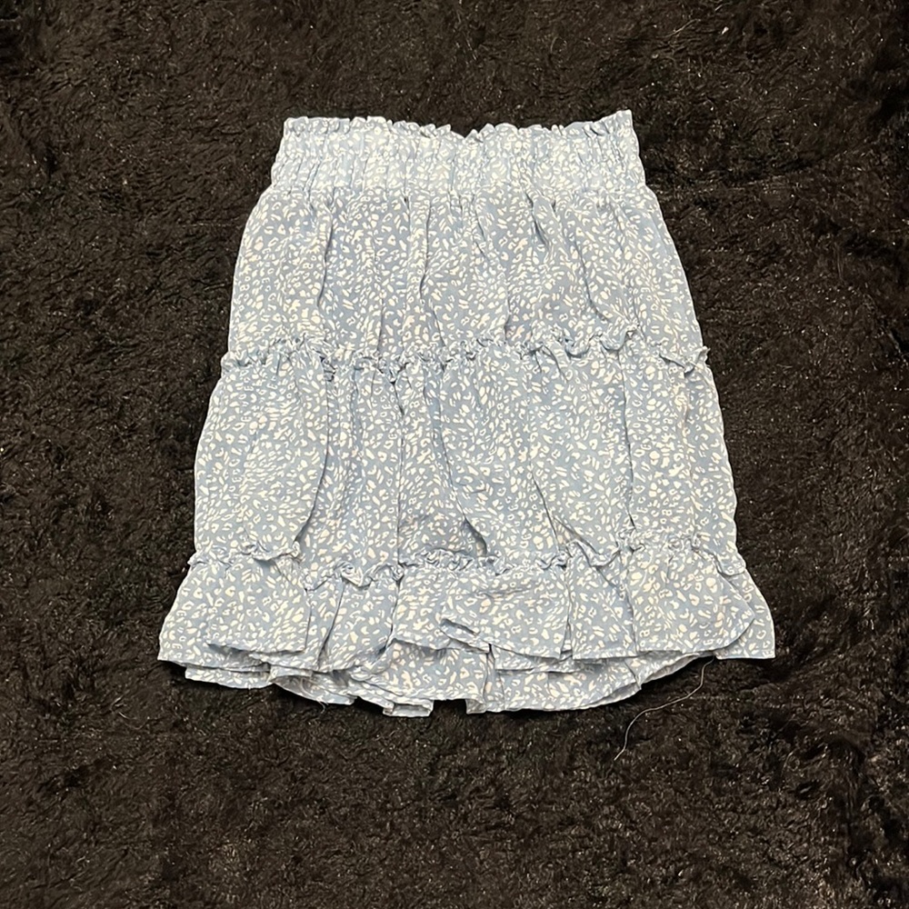 blue printed skirt